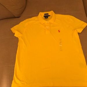 Yellow polo collared shirt